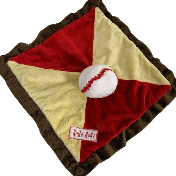 Babies R Us Baseball Home Run Lovey Security Blanket Baby Plush Crinkle Sports - Picture 1 of 5